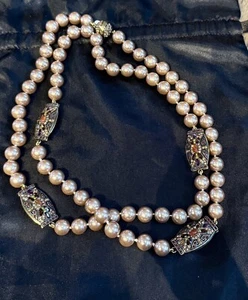 SIGNED-HEIDI DAUS BRONZE BEADS CRYSTAL NECKLACE BEYOND BEAUTIFUL SOLD OUT !! - Picture 1 of 6