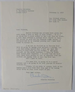 Carta firmada de Charles Crichton/1963 - Imagen 1 de 7