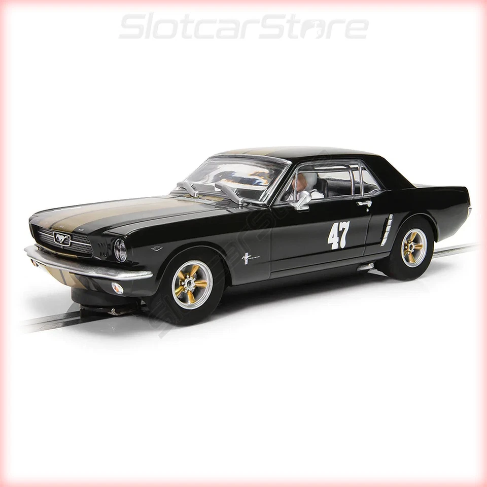 Scalextric C4405 Ford Mustang Pre 1966 "No.47 Black & Gold" 1:32 Auto Slotcar