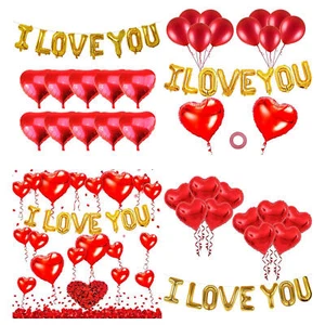Heart and I Love You Balloons Valentine's Day Heart Latex Balloons - Picture 1 of 14