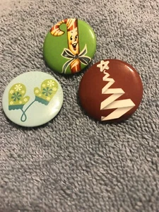 3 Christmas Hiliday Buttons/Pins/Badges-New-1” - Picture 1 of 1
