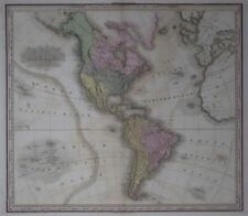 Original 1825 Tanner Map AMERICA Western Hemisphere United States Texas Arctic