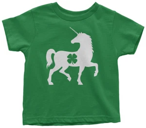 Unicorn Four Leaf Clover St. Patrick's Day Toddler T-Shirt - Picture 1 of 2