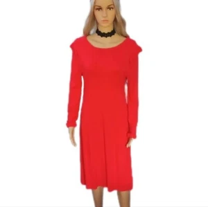 Old Navy neues mittelgroßes rotes knielanges Kleid mit Rüschenärmeln Damen - Bild 1 von 8