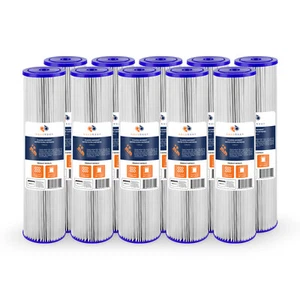 10PK of Big Blue 5µm Pleated Washable Sediment Water Filter 20"x4.5" by Aquaboon - Picture 1 of 1