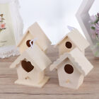 5Pcs Unfinished Wood Birdhouse Kit for Outdoor Garden Decoration with Jute Cord