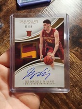 Georges Niang 2016-2017 Immaculate Collegiate Rookie Patch On Card Auto /99 CAVS