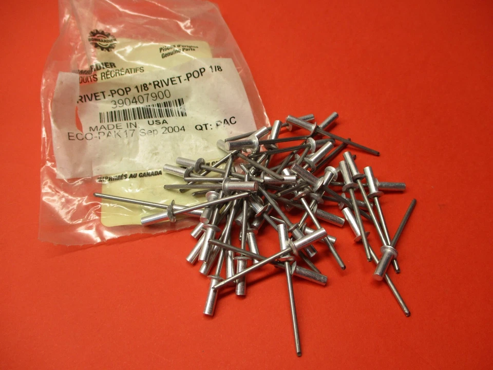 НОВЫЙ ИЗ СТАРЫХ ЗАПАСОВ ОРИГИНАЛЬНЫЙ НОВЫЙ SEA-DOO ЗАКЛЕПКИ 1/8» ЛОТ 390407900 - Изображение 1 из 1