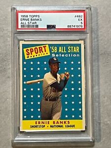 1958 Topps All Star Ernie Banks #482 Chicago Cubs PSA 5 EX