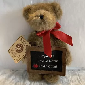 BOYD'S BEARS - THE HEAD BEAN COLLECTION - TEACHER MAKES LITTLE ONES COUNT 8” T - Picture 1 of 8
