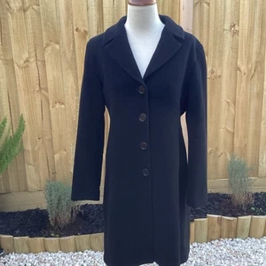 PERRI CUTTEN Size M black lined wool cashmere coat Excellent Condition RRP $799, - Picture 1 of 18