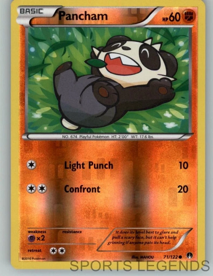 2016 pokemon Breakpoint reverse holo Pancham 71/122 - Image 1 of 1