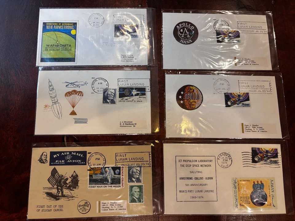 Apollo 11 Anniversary 6 Covers 1974 California Space !! - Image 1 of 1