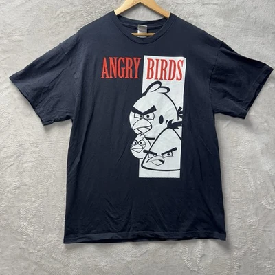 Camiseta De Colección Angry Birds Scarface Parodia Videojuego Promo Gráfico Negra Talla XL Foto 1 de 4