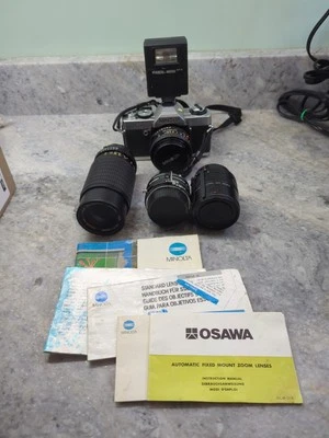 Minolta XG-A 35mm SLR Film Camera MD With Lenses And Flash - Image 1 of 4