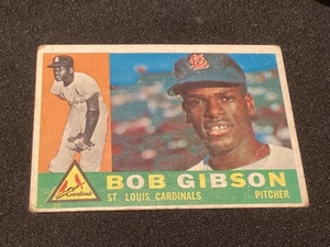 1960 Topps #73 Bob Gibson St Louis Cardinals Salón de la fama - Muy bueno - Desgaste en las esquinas - - Imagen 1 de 2