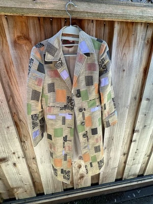 Chaqueta Blazer ETRO Milano Verónica LINO SEDA PATCHWORK TALLA RARA LOCATDCA40 Foto 1 de 4
