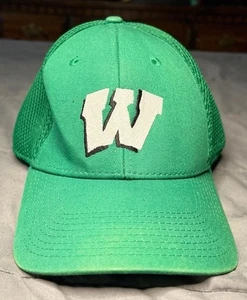 Sombrero verde vintage Wisconsin Badgers New Era 39Thirty L/XL RARO ENVÍO GRATUITO - Imagen 1 de 6