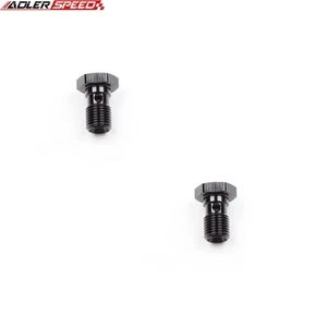 ADLERSPEED 2x Banjo Bolt M14 x 1.25 Banjo Bolt Freno Aluminio Adaptador de Combustible Negro - Imagen 1 de 8