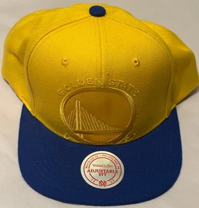 Mitchell & Ness Golden State Warriors Amarillo Azul Ajustable Snapback Gorra Gorra - Imagen 1 de 6