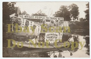 RAR Echt Foto Wright Bruder Flugzeug Werbung Johnson Boot Bloomington IL 1909 - Bild 1 von 2