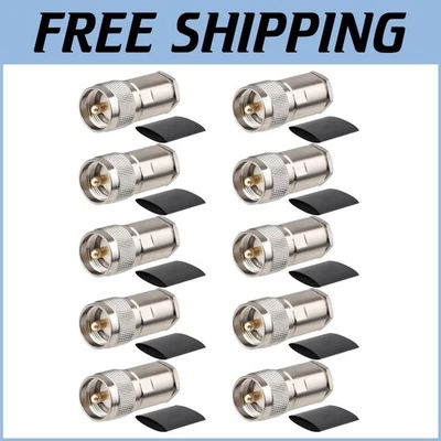 Premium 10 Pack PL259 UHF Male Clamp Connectors for RG8 and RG213 Cables - Image 1 of 4