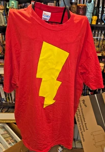 Adult Men's Marvel Comics Captain Marvel Shazam! Symbol Red  T-Shirt Tee - Picture 1 of 3