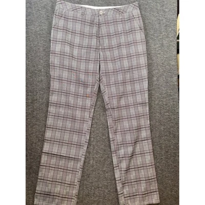 Travis Mathew Plaid Performance Golf Pant Lightweight Stretch Gray Red Men 36x34 - Image 1 of 4