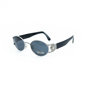 Gafas de sol GIANNI VERSACE MOD 3033 ovaladas plateadas negras de colección - Imagen 1 de 9
