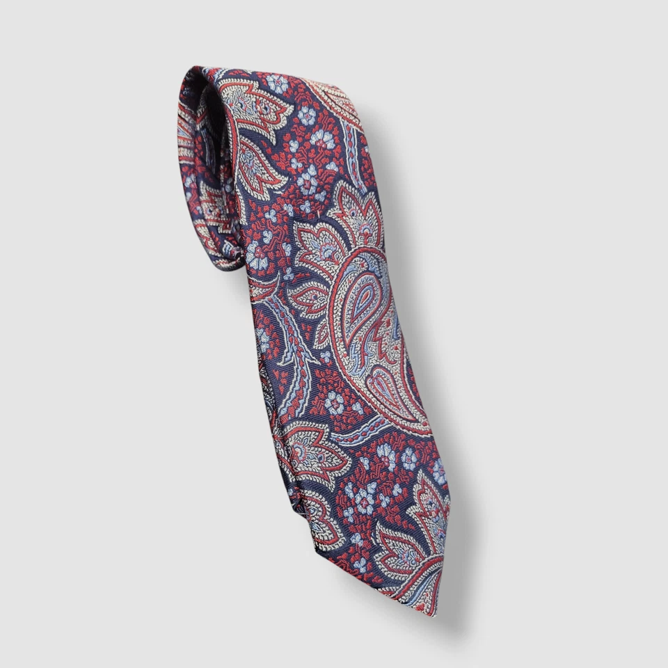 Lauren Ralph Lauren Hombres Azul Seda Paisley Clásico Autoatado Cuello-Corbata 56X3.0 Foto 1 de 1