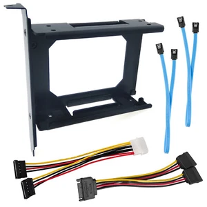Adaptador de cable de alimentación de datos SATA con soporte de ranura SSD a PCIe doble de 2,5" - Imagen 1 de 12