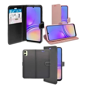 Funda billetera abatible de cuero PU con soporte para tarjeta para teléfono Samsung Galaxy A06 - Imagen 1 de 48