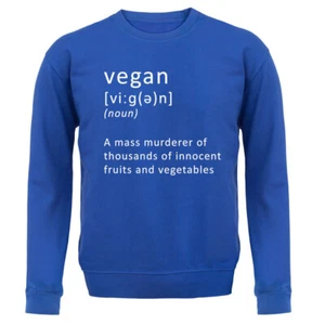Funny Definition Vegan Kids Hoodie / Sweater Plant Based Vegetables Veganuary - Picture 1 of 20
