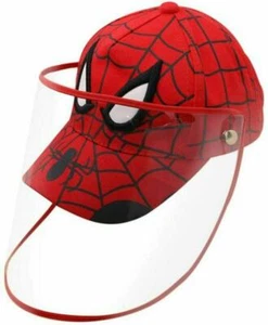 Unisex Kid's Spider-Man Red Baseball Cap Protective Detachable Shield Cover - Picture 1 of 5