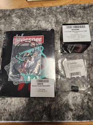KTM 65 Wossner Piston Kit 8241DC with wrist pin bearing and top end gasket kit Foto 1 de 4