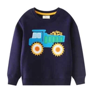 Boys Truck Appliqué Embroidered Sweaters Long Sleeve, Sizes 2T- 7T - Picture 1 of 9