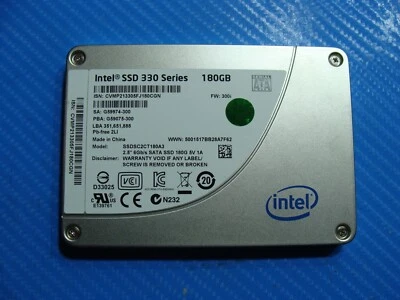 Lenovo G770 Intel 330 Series 180GB SATA 2.5" SSD Solid State Drive SSDSC2CT180A3 - Image 1 of 2