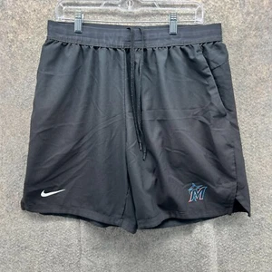 Pantalones Cortos Miami Marlins Hombres XL Negros Atléticos Dri Fit Swoosh MLB Nike De Colección - Imagen 1 de 14