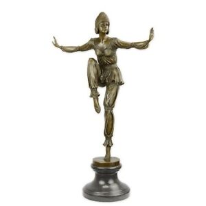 ART DÉCO  JUGENDSTIL Bronzefigur 75cm hoch Scheherazade Tänzerin Frau    up2