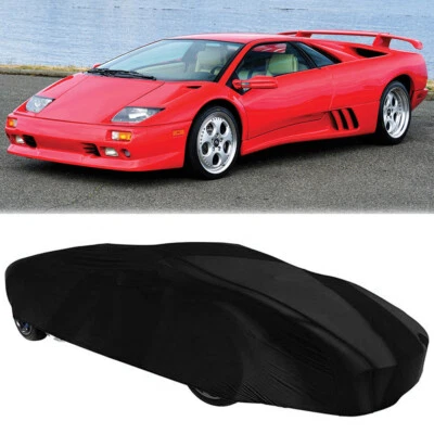 Cubierta de coche elástica a prueba de polvo personalizada negra para Lamborghini Diablo 1990-2001 Foto 1 de 4