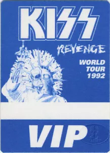 KISS 1992 Revenge Tour Backstage Pass VIP Blue - Picture 1 of 1