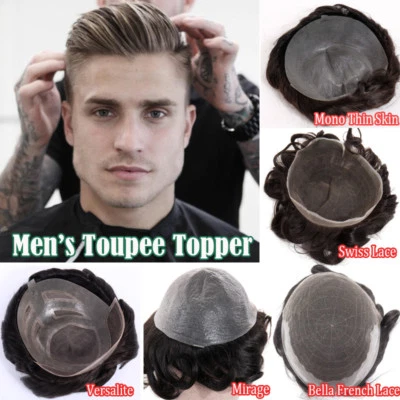 30% DE DESCUENTO 100% Peluca de Pelo Humano Virgen para Hombres Toupee NPU MONO ENCAJE Pieza Gratis Foto 1 de 4