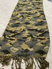 Scarf  Camouflaged 28 Inch Wide 73 Inch Long Approx. Gold Blue Green Sparkle