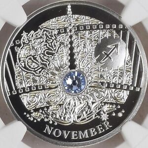 NIUE. 2013, Dollar, Silver - NGC PF70 - Top Pop 🥇 Magical Calendar, November