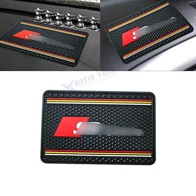 Para Audi Negro S-Line Salpicadero Coche Alfombrilla Antideslizante Goma Adhesivo Teléfono Llavero Foto 1 de 4