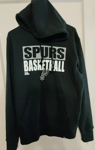 San Antonio Spurs Hoodie Size Medium Basketball Black Cotton Polyester 50 50 Cover