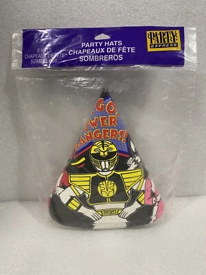 Vtg 1995 Mighty Morphin Power Rangers Party Hats Sealed (8 hats) Party Express - Image 1 of 4
