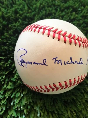 RAY SADECKI FULL NAME SIGNED NATIONAL LEAGUE BASEBALL CARDINALS METS GIANTS - Image 1 of 3