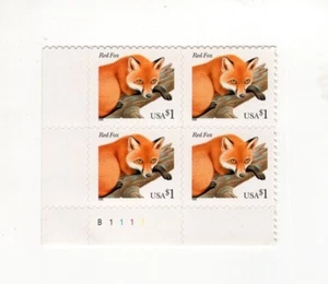 SC# 3036 - 1998 $1.00 Red Fox - Plate Block of 4 - Mint Never Hinged ST3262 - Picture 1 of 3