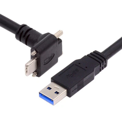CY USB 3.1 Type-C Down Up Angled Screw to USB3.0 Extension Data Cable for Camera - Image 1 of 4